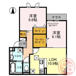 ディアコートM【201号室】の間取り