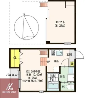 フェリクス中宮【202号室】の間取り