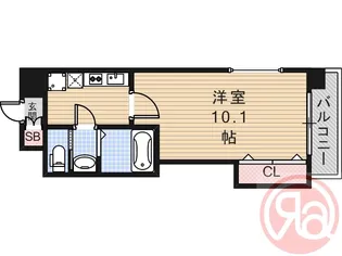 Luxe天王寺【10階】の間取り
