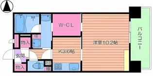 ディアステージ夕陽丘ソシエール【10階】の間取り
