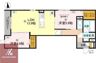 クラシスト高殿【102号室】の間取り
