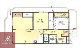 鶴見日光ハイツ【401号室】の間取り