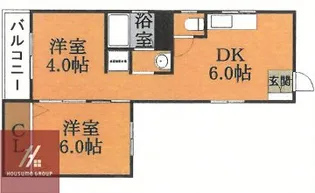 山陽コーポ【203号室】の間取り