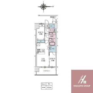 スプランディッドあびこ駅前【2階】の間取り