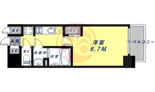 プレサンス上町台筆ヶ崎NORTH【4階】の間取り