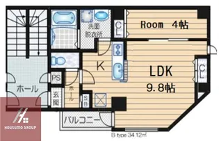 ベルアンジュ【4B号室】の間取り