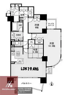 セントプレイス大阪ウィスタリアコート【13階】の間取り