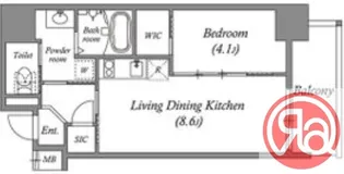 アドバンス上町台シュタット【14階】の間取り