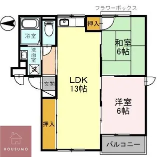 フラワーハイム鶴見【102号室】の間取り