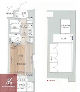 エステムコート梅田茶屋町デュアルスペース【707号室】の間取り