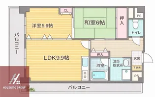 エクセル・ラ・ヴェール【602号室】の間取り