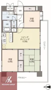 ノバカネイチ与力町【8階】の間取り
