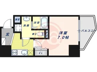 エグゼ阿倍野【6階】の間取り