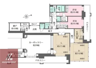 グラングリーン大阪THE NORTH RESIDENCE【10階】の間取り