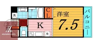 ウイングコート大和【6階】の間取り