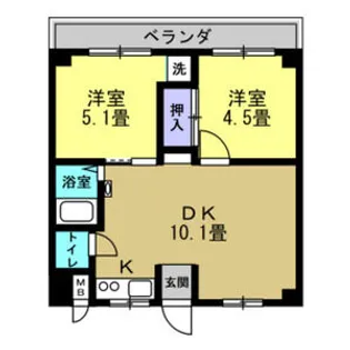 リアライズ玉出【6階】の間取り