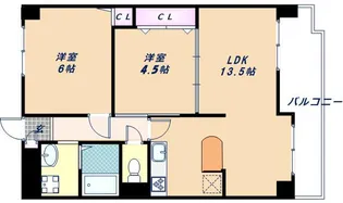 ビューテラス大新【2階】の間取り