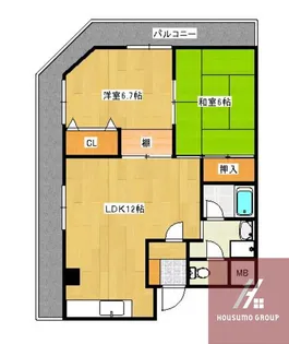 天下茶屋ガーデンハイツ【2階】の間取り