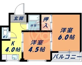 コーポ南住吉【4階】の間取り