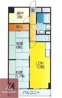 カサエスカーラ【1B号室】の間取り
