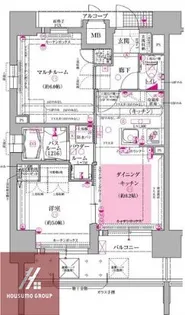 エステムプラザ梅田・中崎町IIIツインマークス SR【1303号室】の間取り