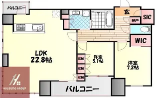 梅田ガーデンレジデンス【15階】の間取り