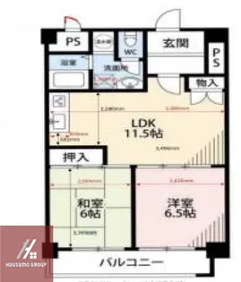 ユニ高麗橋【3階】の間取り