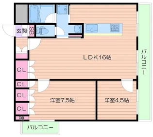 サングリエ阿倍野【4階】の間取り