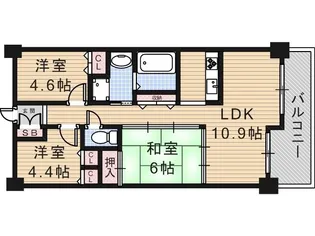ユニライフ阿倍野昭和町【8階】の間取り