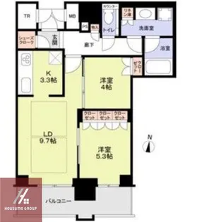 ブランズタワー梅田North 906号室【9階】の間取り