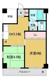 リアライズ長居【5階】の間取り