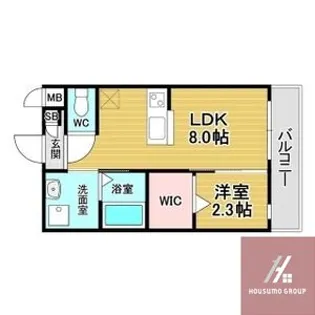 リアコート北田辺Ⅱ【2階】の間取り