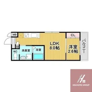 リアコート北田辺Ⅱ【2階】の間取り