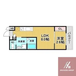リアコート北田辺Ⅱ【2階】の間取り