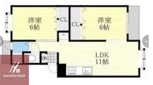 深江橋コーポ B棟【4階】の間取り