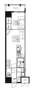 S-RESIDENCE大阪上本町【13階】の間取り