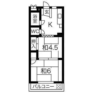 パレス帝塚山【2階】の間取り
