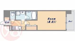 ワールドアイ難波南PORTA【3階】の間取り