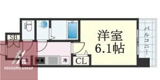 プレサンス難波デヴァンテ【6階】の間取り