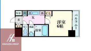 プレサンス難波駅前【4階】の間取り
