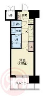 スプランディッド難波Ⅲ【3階】の間取り