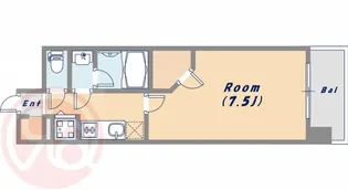 ワールドアイ難波南PORTA【11階】の間取り
