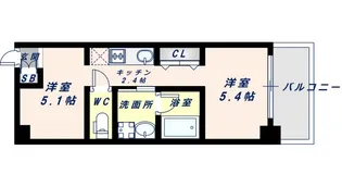 クレンツロジェ天王寺南【7階】の間取り