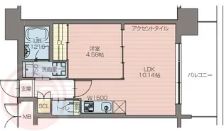 プレジオ阿波座【9階】の間取り
