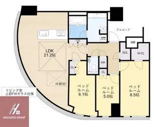 Brillia Tower 堂島【404号室】の間取り
