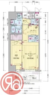 プレサンス大国町ラヴェニール【15階】の間取り