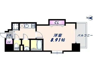 Luxe難波西Ⅱ【8階】の間取り