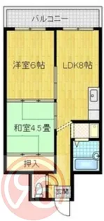 ハイツ鍛治【5階】の間取り