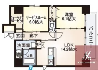 レジデンス・スエヒロ上本町【7階】の間取り