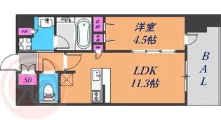スプランディッド難波キャトル【5階】の間取り
